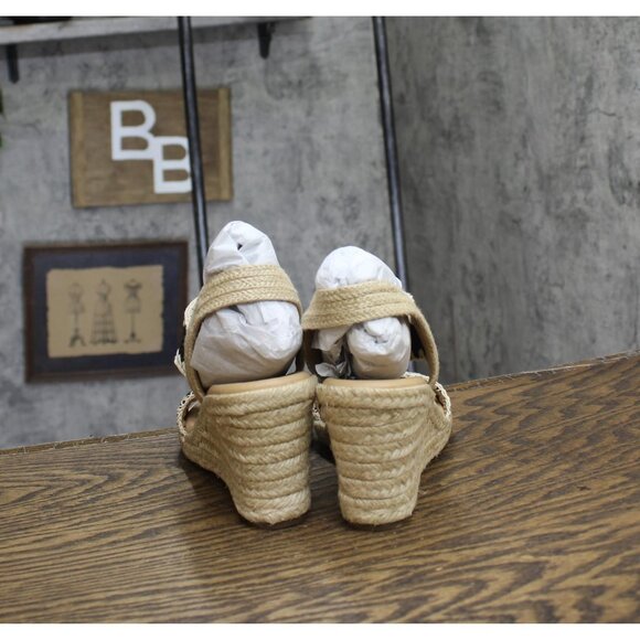 NWT Easy Spirit Womens Ariella Espadrille Wedge Sandals Black / Natural Brown 7M - Picture 9 of 12